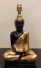 Vintage 1980s Hollywood Regency Plaster Seated Buddha Table Lamp E&H Lewy London