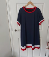 Navy Jersey 1960s Style Dress