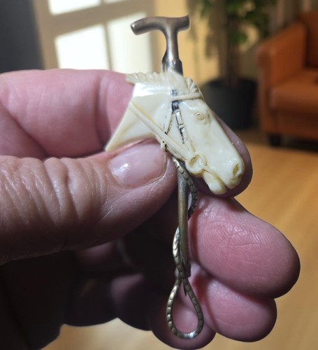 Antique horse head tie pin - horse,
