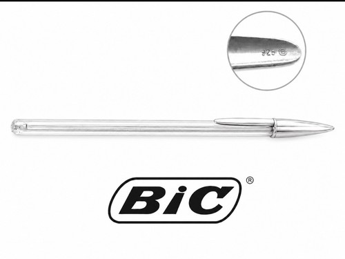 Bic cristal silver pen with - cristal,