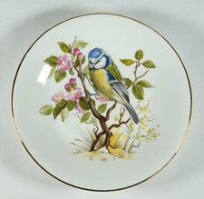 Vintage 1980s Royal Kendal Bone China Pin Trinket Dish. Blue Tit Bird Plate