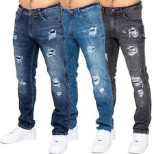 Enzo Mens Ripped Jeans