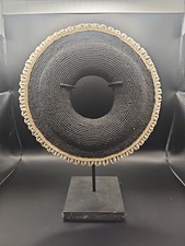 Handmade Cameroonian Beaded Donut Shaped Bracelet On Display Stand