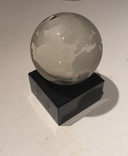 Crystal globe marble base - globe, on