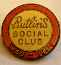VINTAGE ENAMEL BADGE BUTLINS
