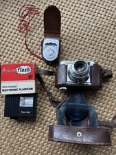 Voigtländer Vito B Camera, Power flash, Prinzlite III In Original Leather Cases