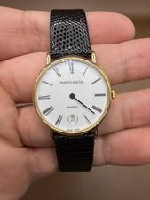 Very rare Mappin & Webb quartz watch with a white dial,  working perfectly