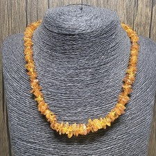 VINTAGE Amber Chip Beaded