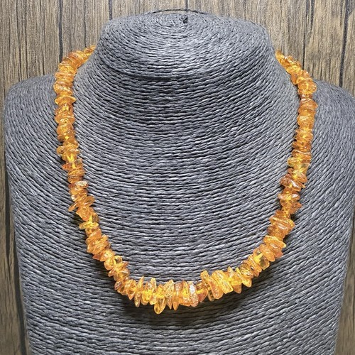 Vintage amber chip beaded - vintage,
