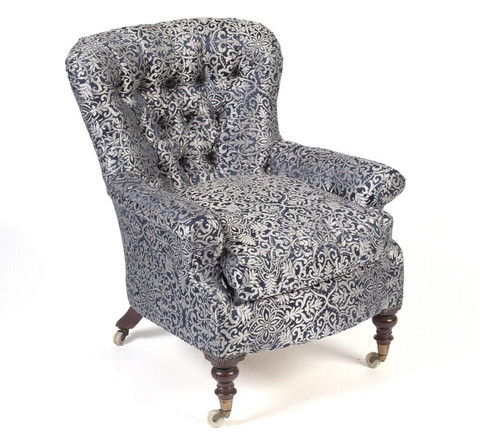 Victorian button back armchair - victorian,