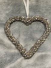 Jingle Bells Hanging Heart Wall Hanging Door Decoration - Silver Bells Festive