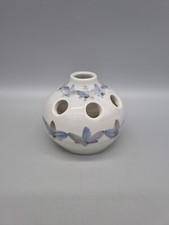 A Vintage Iden Studio Pottery Rye Sussex England Bud Vase Floral Design, Signed.