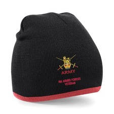 OFFICIAL British Army Armed Forces Veteran Embroidered Beanie Hat