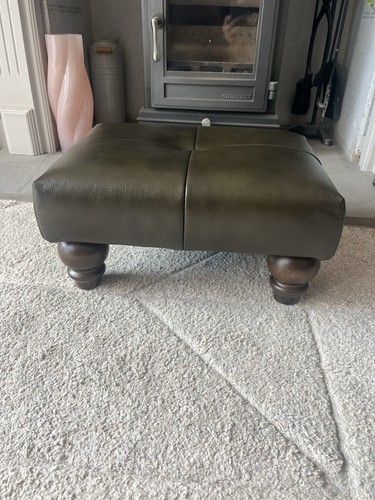 Small footstool antique green - small,