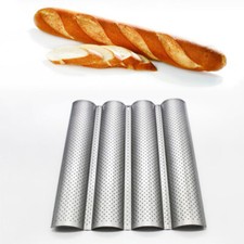Non-stick Stainless Steel 4-Wave French Bread Baking Tray Baguette Bake Mold Pan