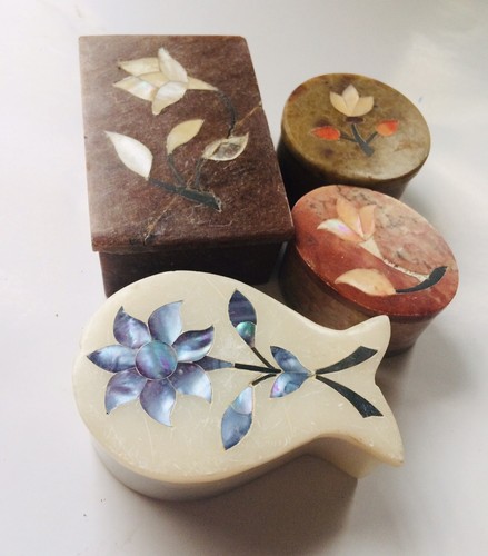Vintage soapstone trinket - vintage, box