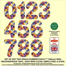 2 Floral Wheelie Bin Number