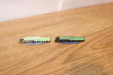 2 x LNER Peppercorn A2 Blue Peter Enamel Train Locomotive Badges - Pin & Clip-on