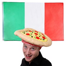 ITALY FLAG & PIZZA HAT FUNNY