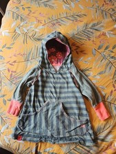 Alba Baby Hannah Hooded Dress Size 80 Scandi Stripes Flowers