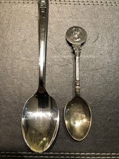 2 Vintage Silver Plated 1937 George VI Coronation Souvenir Spoons 