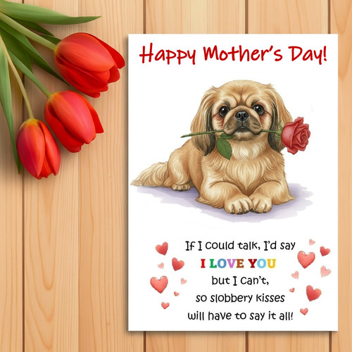 Pekingese mother day - pekingese, card