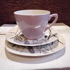 Vintage Midwinter Stylecraft Pottery. Whispering Grass Cup Saucer & Plate Trio