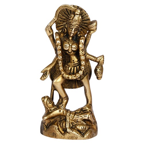 Brass goddess kali maa - brass, idol