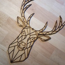 Large wooden geometric stag - large,