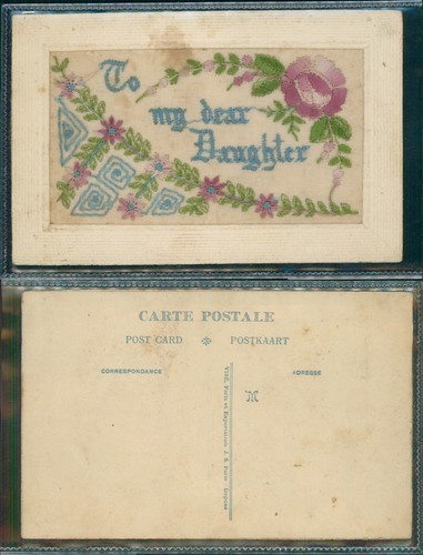 Ww1 french silk postcard - french, my