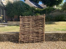 One Very Good Condition Unused Handmade Hazel Hurdle Fence Panel 4ft W x 4ft H