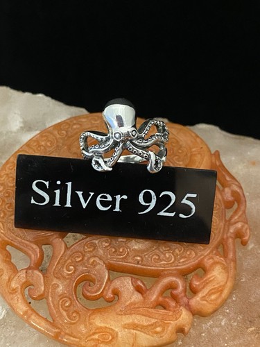 Silver octopus ring - octopus,