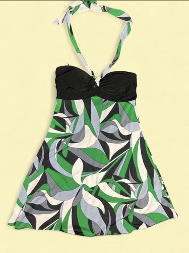 Vtg halter dress green - vtg,