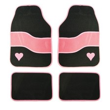 4 Set  Black Pink Heart Car