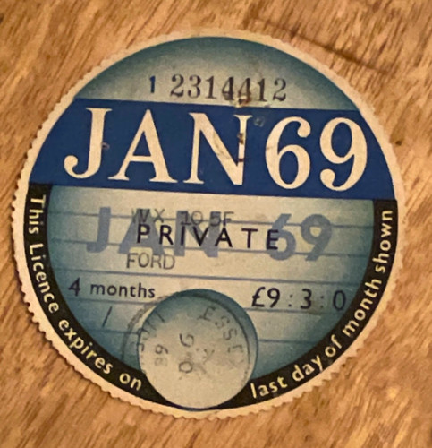 Vintage old tax disc - tax, january