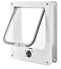 Large Cat Flap, 4 Way Locking with Magnets Cat Flap Door, Easy Install, Silent