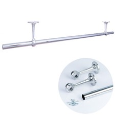 Polished Chrome Hanging Rail Set – Round 25mm Metal Wardrobe & Retail Display