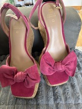 New Pink Suede Effect Wedge