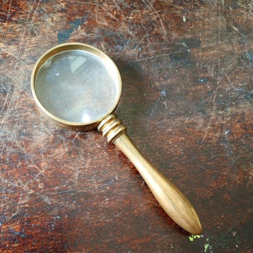 Vintage solid brass magnifying - solid,
