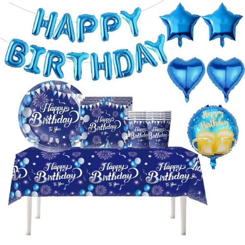 Blue birthday party balloon - blue,