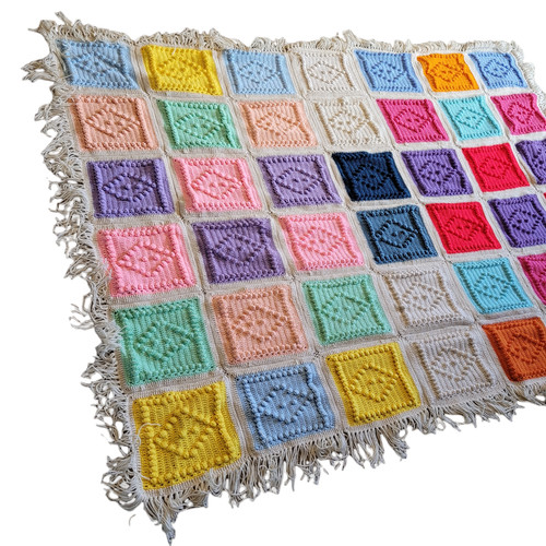 Vintage afghan large hand - x-large,