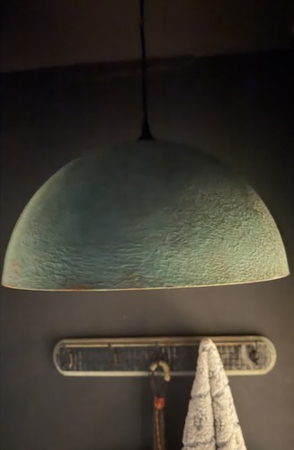 Copper patina pendant lamp - copper,