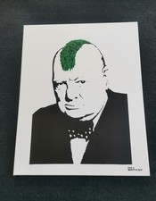 MRS BANKSY WINSTON CHURCHILL EARLY 2019 COA SPRAY PAINT CANVAS WOODEN CRATE BOX