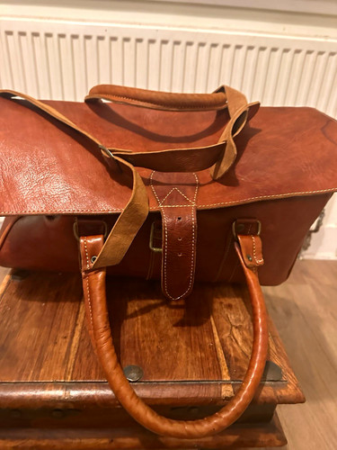 Leather duffle weekender - leather,
