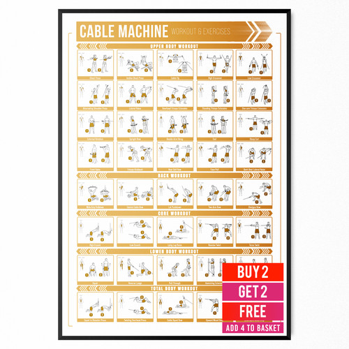 Cable machine workout poster - machine,