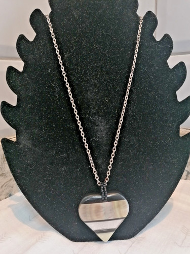 Silver tone necklace - necklace, with