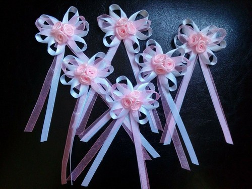 6pcs ribbon bows - bows,