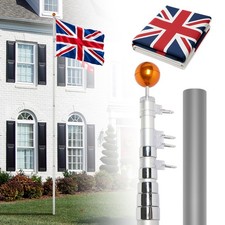 Telescopic Flag Pole Kit 20FT Adjustable Aluminum Flagpoles for Yard Commercial