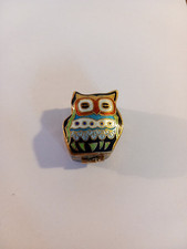 Vintage Chinese Owl Cloisonne Enamel Pill Box