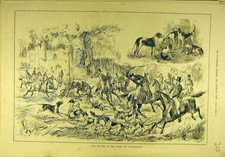 Original Old Antique Print